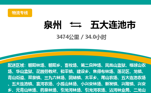 泉州到五大连池市物流-泉州至五大连池市货运安全、可靠的物流服务